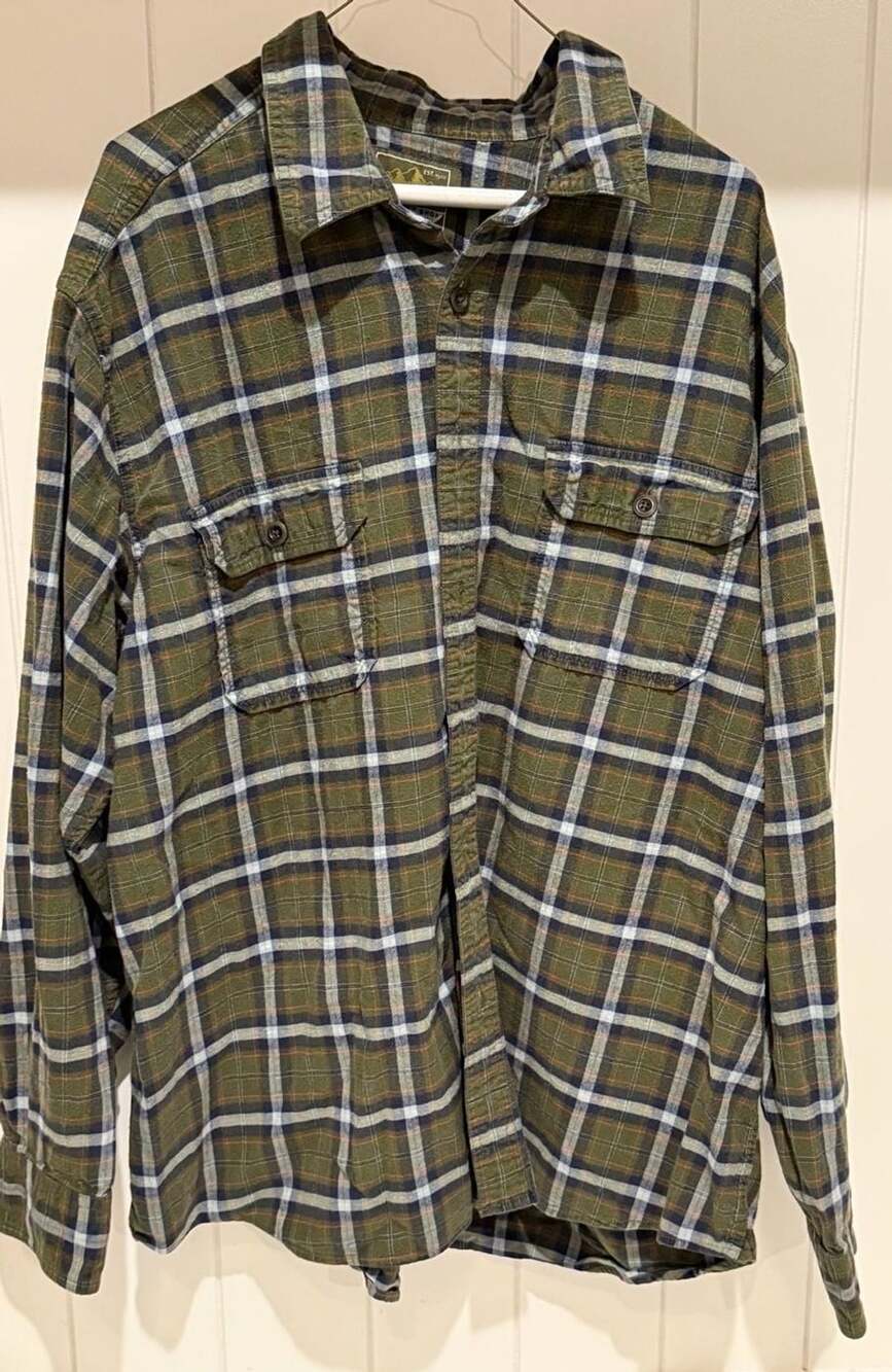 Eddie Bauer Sport Shop Plaid Flannel Shirt Green XXL